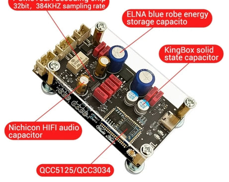 Bluetooth Lossless Decoder Board APTX Amplifier Wireless Receiver, QCC3034, QCC5125