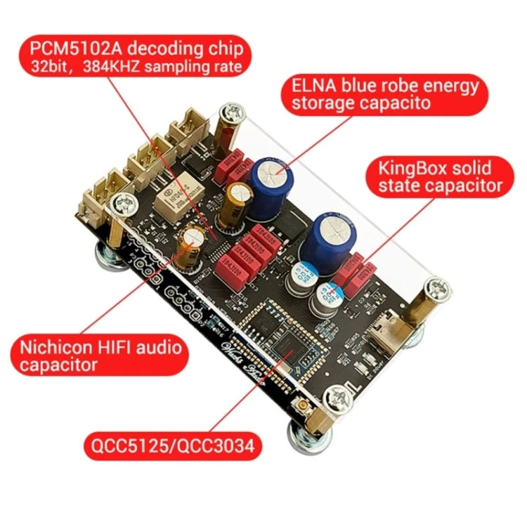 Bluetooth Lossless Decoder Board APTX Amplifier Wireless Receiver, QCC3034, QCC5125