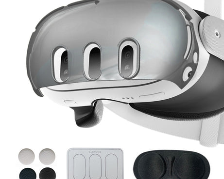 For Meta Quest 3 PC Protective Shell, 7 In 1 (Glitter Transparent), 7 In 1 (Glitter Transparent Blue), 7 In 1 (Glitter Transparent Red), Single Shell (Glitter Transparent), Single Shell (Glitter Transparent Blue), Single Shell (Glitter Transparent Red)