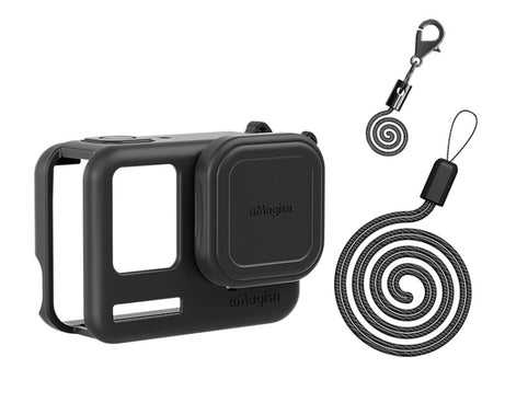 aMagisn Silicone Protection Case Sports Camera Protection Accessories, For Insta360 Ace Pro (Black), For Insta360 Ace Pro (Blue), For Insta360 Ace (Black), For Insta360 Ace (Blue)