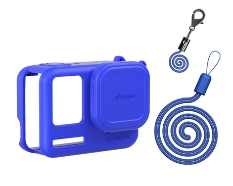 aMagisn Silicone Protection Case Sports Camera Protection Accessories, For Insta360 Ace Pro (Black), For Insta360 Ace Pro (Blue), For Insta360 Ace (Black), For Insta360 Ace (Blue)