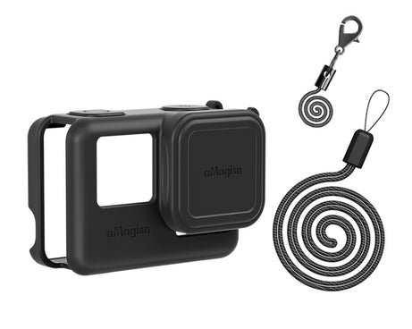 aMagisn Silicone Protection Case Sports Camera Protection Accessories, For Insta360 Ace Pro (Black), For Insta360 Ace Pro (Blue), For Insta360 Ace (Black), For Insta360 Ace (Blue)