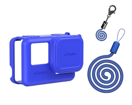 aMagisn Silicone Protection Case Sports Camera Protection Accessories, For Insta360 Ace Pro (Black), For Insta360 Ace Pro (Blue), For Insta360 Ace (Black), For Insta360 Ace (Blue)