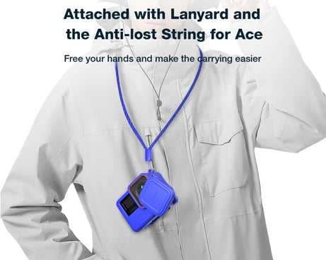 aMagisn Silicone Protection Case Sports Camera Protection Accessories, For Insta360 Ace Pro (Black), For Insta360 Ace Pro (Blue), For Insta360 Ace (Black), For Insta360 Ace (Blue)