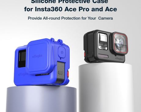 aMagisn Silicone Protection Case Sports Camera Protection Accessories, For Insta360 Ace Pro (Black), For Insta360 Ace Pro (Blue), For Insta360 Ace (Black), For Insta360 Ace (Blue)