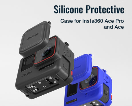 aMagisn Silicone Protection Case Sports Camera Protection Accessories, For Insta360 Ace Pro (Black), For Insta360 Ace Pro (Blue), For Insta360 Ace (Black), For Insta360 Ace (Blue)