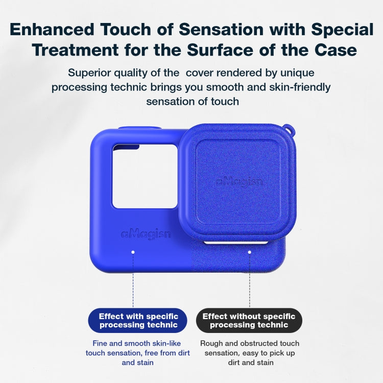 aMagisn Silicone Protection Case Sports Camera Protection Accessories, For Insta360 Ace Pro (Black), For Insta360 Ace Pro (Blue), For Insta360 Ace (Black), For Insta360 Ace (Blue)