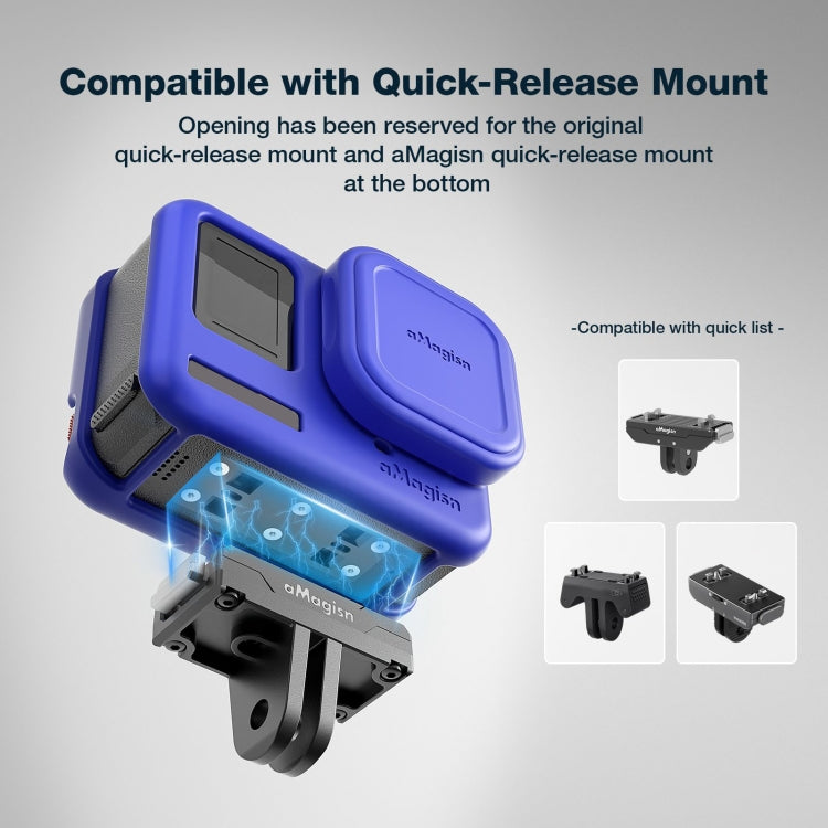 aMagisn Silicone Protection Case Sports Camera Protection Accessories, For Insta360 Ace Pro (Black), For Insta360 Ace Pro (Blue), For Insta360 Ace (Black), For Insta360 Ace (Blue)