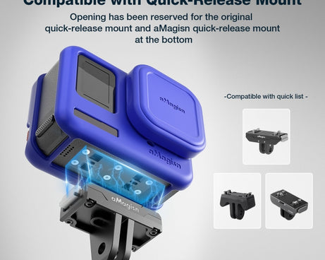 aMagisn Silicone Protection Case Sports Camera Protection Accessories, For Insta360 Ace Pro (Black), For Insta360 Ace Pro (Blue), For Insta360 Ace (Black), For Insta360 Ace (Blue)