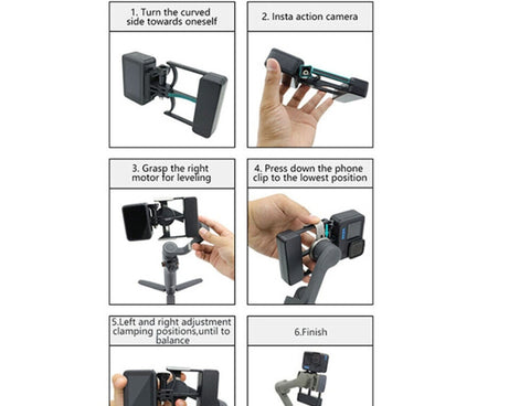 Universal Phone Gimbal to Sports Camera Adapter For DJI OSMO 6 / 5 / 4 / 3 to Gopro DJI Action 4