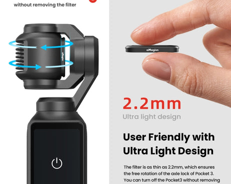 For DJI Osmo Pocket 3 aMagisn HD Double Sided Coated Filters Sports Camera Protective Goggles, CPL, ND16+ND64+ND256 + CPL, ND16+ND64+ND256+ND1000