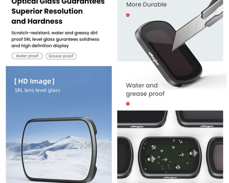 For DJI Osmo Pocket 3 aMagisn HD Double Sided Coated Filters Sports Camera Protective Goggles, CPL, ND16+ND64+ND256 + CPL, ND16+ND64+ND256+ND1000