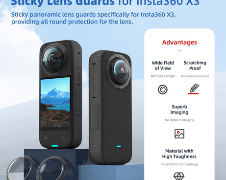 For Insta360 X3 aMagisn 2 In 1 Paste Lens Guard Mobility Camera Accessories