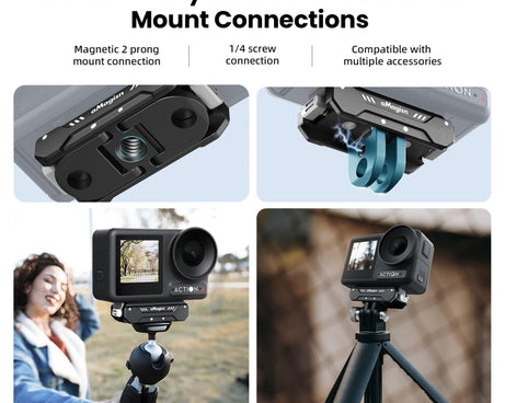 For DJI Osmo 360 / Action 5 Pro / Action 4 / Action 3 aMagisn Magnetic Fast Disassembly Motion Camera Accessories