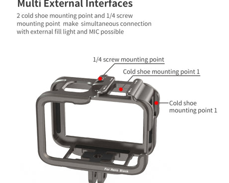 For GoPro HERO11 Black /10 Black /9 Black aMagisn Ultra-Light Metal Rabbit Cage Protection Border