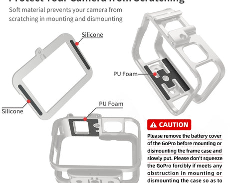 For GoPro HERO11 Black /10 Black /9 Black aMagisn Ultra-Light Metal Rabbit Cage Protection Border