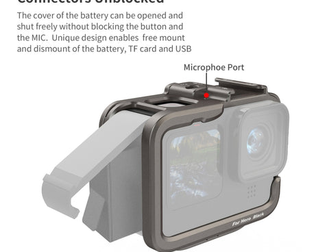 For GoPro HERO11 Black /10 Black /9 Black aMagisn Ultra-Light Metal Rabbit Cage Protection Border