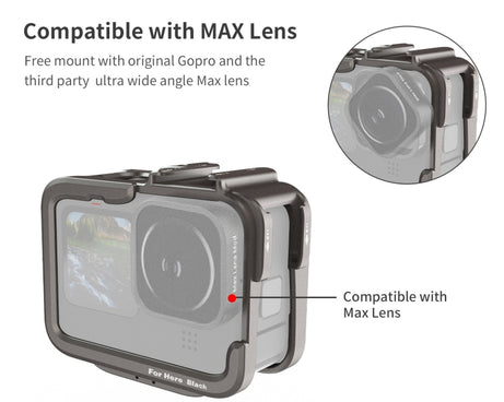 For GoPro HERO11 Black /10 Black /9 Black aMagisn Ultra-Light Metal Rabbit Cage Protection Border