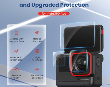 For Insta360 ACE aMagisn Tempered Film Protective Stickers Sports Camera Accessories, 3 In 1, 6 In 1