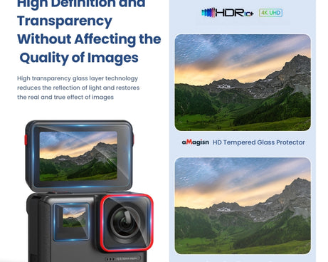 For Insta360 ACE aMagisn Tempered Film Protective Stickers Sports Camera Accessories, 3 In 1, 6 In 1