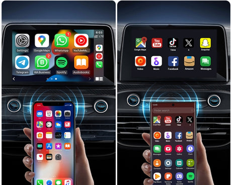 Car Carplay Box Wired to Wireless Bluetooth Adapter, For Android, For IOS, 2 in 1