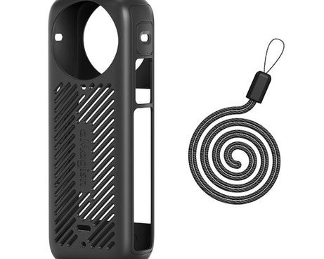 For Insta360 X4 AMagisn Silicone Protective Cover, Body Case + Lens Cover Black, Body Case + Lens Cover Gray, Body Case Black, Body Case Gray, Lens Cover Black, Lens Cover Gray