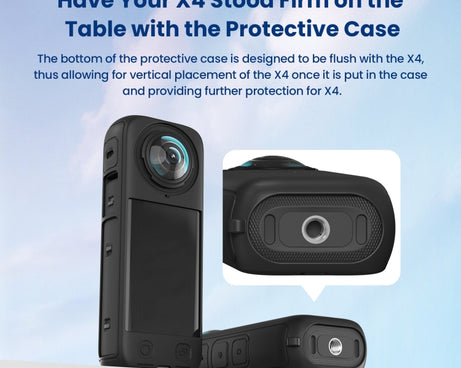 For Insta360 X4 AMagisn Silicone Protective Cover, Body Case + Lens Cover Black, Body Case + Lens Cover Gray, Body Case Black, Body Case Gray, Lens Cover Black, Lens Cover Gray