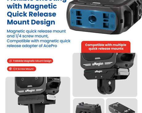 For Insta360 X4 aMagisn Metal Protective Housing Frame Quick Release Version