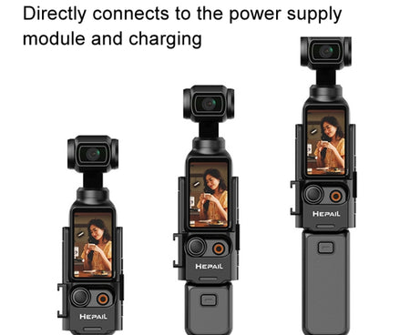 For DJI Osmo Pocket 3 HEPAIL Extended Adapter Protective Bezel Extension Handle Cold Shoe Adapter Bracket