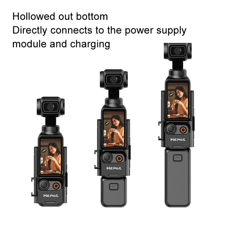 For DJI Osmo Pocket 3 HEPAIL Extended Adapter Protective Bezel Extension Handle Cold Shoe Adapter Bracket