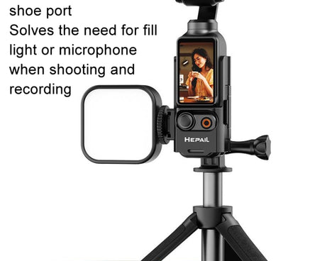 For DJI Osmo Pocket 3 HEPAIL Extended Adapter Protective Bezel Extension Handle Cold Shoe Adapter Bracket