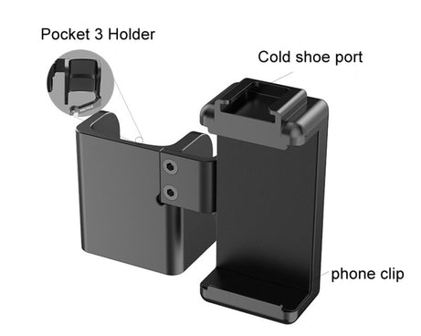 For DJI OSMO Pocket 3 HEPAIL Extended Phone Holder Adapter Protection Bezel