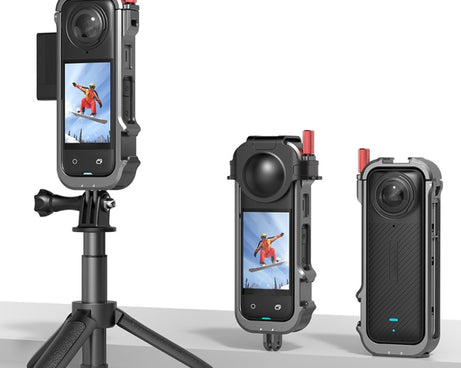 For Insta360 X4 Metal Frame Action Camera Rabbit Cage Expansion Bracket