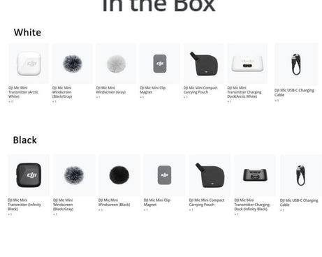 DJI Mic Mini Transmitter, Transmitter(Black), Transmitter(White)
