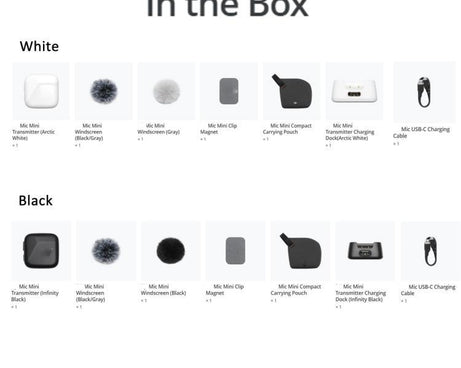 DJI Mic Mini Transmitter, Transmitter(Black), Transmitter(White)