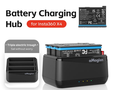 For Insta360 X4 AMagisn Battery Charger Charging Seat Camera Accessories, For Insta360 X4