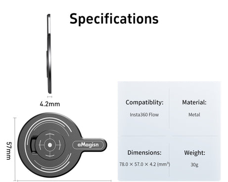For Insta360 Flow aMagisn Gimbal Magnetic Adapter MagSafe Sports Camera Accessories
