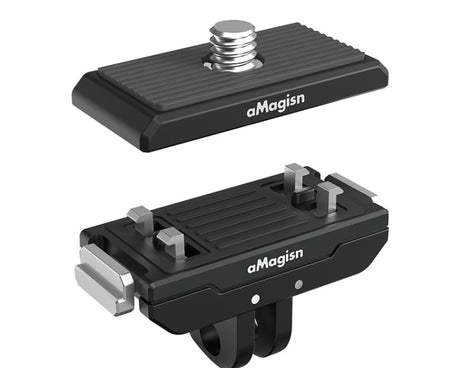 AMagisn Metal Magnetic Quick Release + Top Cover, For Insta360 Ace / Ace Pro / X5 / X3 / X2 / GoPro HERO12 Black, Metal+Top Cover