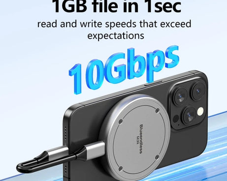 Blueendless M3N Magnetic M.2 2230 / 2242 NVMe SSD Enclosure 10Gbps Type-C USB3.1 SSD Case For Mobile Phone, M3N
