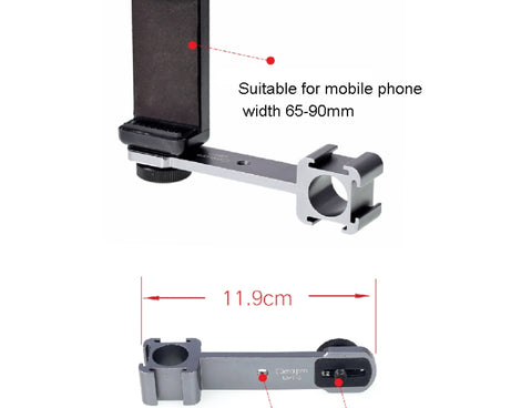 Cimapro CPT-3 Three-headed Hot Boot Bracket Adapter Mount LED Mic On Gimbal, 2