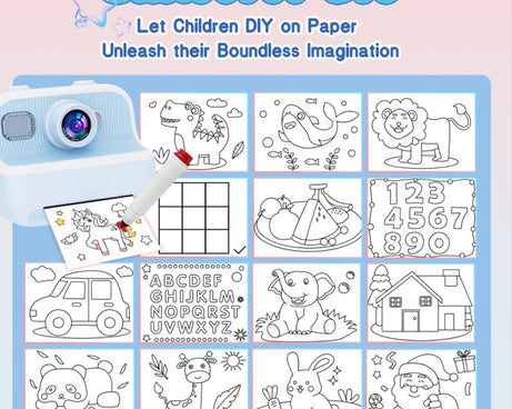 M8 2.4-Inch 1080P HD 2400W Pixel Dual-Camera Children Thermal Printing Camera, Pink, Blue, Purple, Pink+32GB, Blue+32GB, Purple+32GB