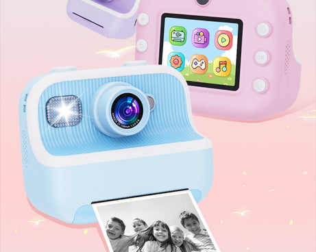 M8 2.4-Inch 1080P HD 2400W Pixel Dual-Camera Children Thermal Printing Camera, Pink, Blue, Purple, Pink+32GB, Blue+32GB, Purple+32GB