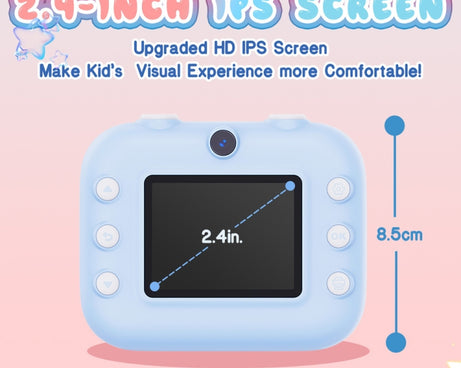 M8 2.4-Inch 1080P HD 2400W Pixel Dual-Camera Children Thermal Printing Camera, Pink, Blue, Purple, Pink+32GB, Blue+32GB, Purple+32GB