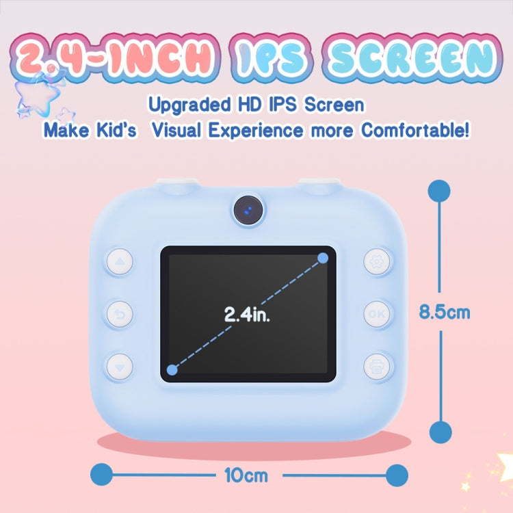 M8 2.4-Inch 1080P HD 2400W Pixel Dual-Camera Children Thermal Printing Camera, Pink, Blue, Purple, Pink+32GB, Blue+32GB, Purple+32GB