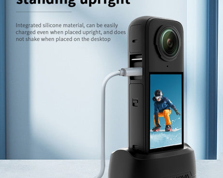 For Insta360 X4 CYNOVA Silicone Base Upright Holder Desktop Support Stand