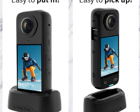 For Insta360 X4 CYNOVA Silicone Base Upright Holder Desktop Support Stand