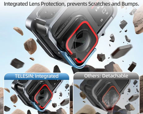 For Insta 360 Ace / Ace Pro TELESIN S6-FMS-02 Vertical Shot Quick Release Metal Rabbit Cage Body Protection Accessories