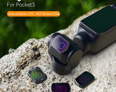For DJI Pocket 3 TELESIN S5-FLT-03 Magnetic Suction Filter Set CPL+ND16+ND64+ND256