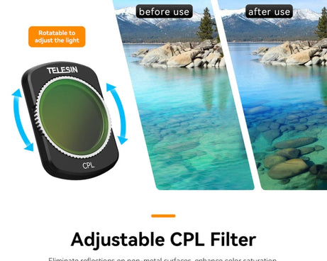 For DJI Pocket 3 TELESIN S5-FLT-03 Magnetic Suction Filter Set CPL+ND16+ND64+ND256