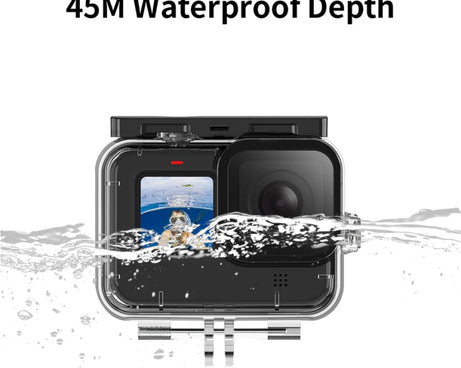 TELESIN GP-WTP-901 45m Diving Shell, For GoPro HERO12 Black / HERO11 Black / HERO10 Black / HERO9 Black, Single Shell, Shell+Filter Set